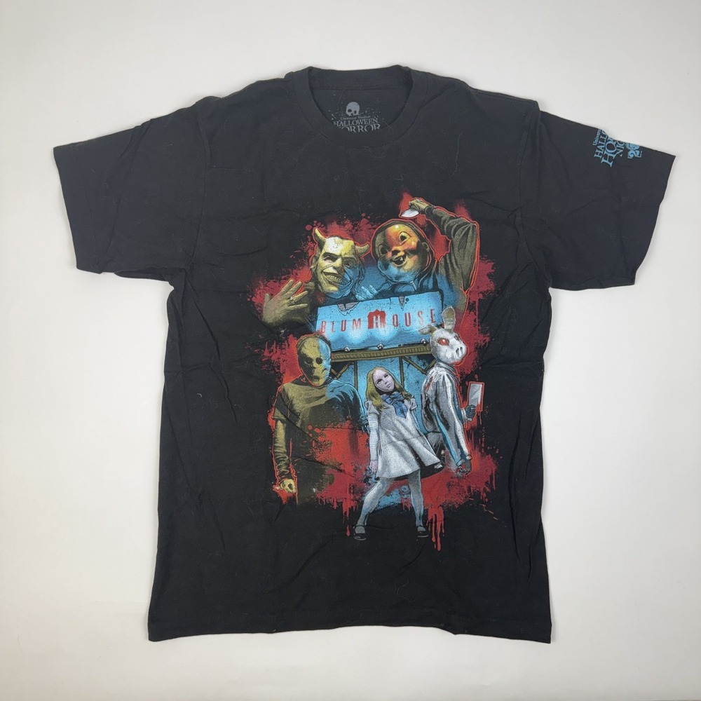 Womens Universal Studios Holloween Horror Nights Blumhouse Graphic T-Shirt Sz M